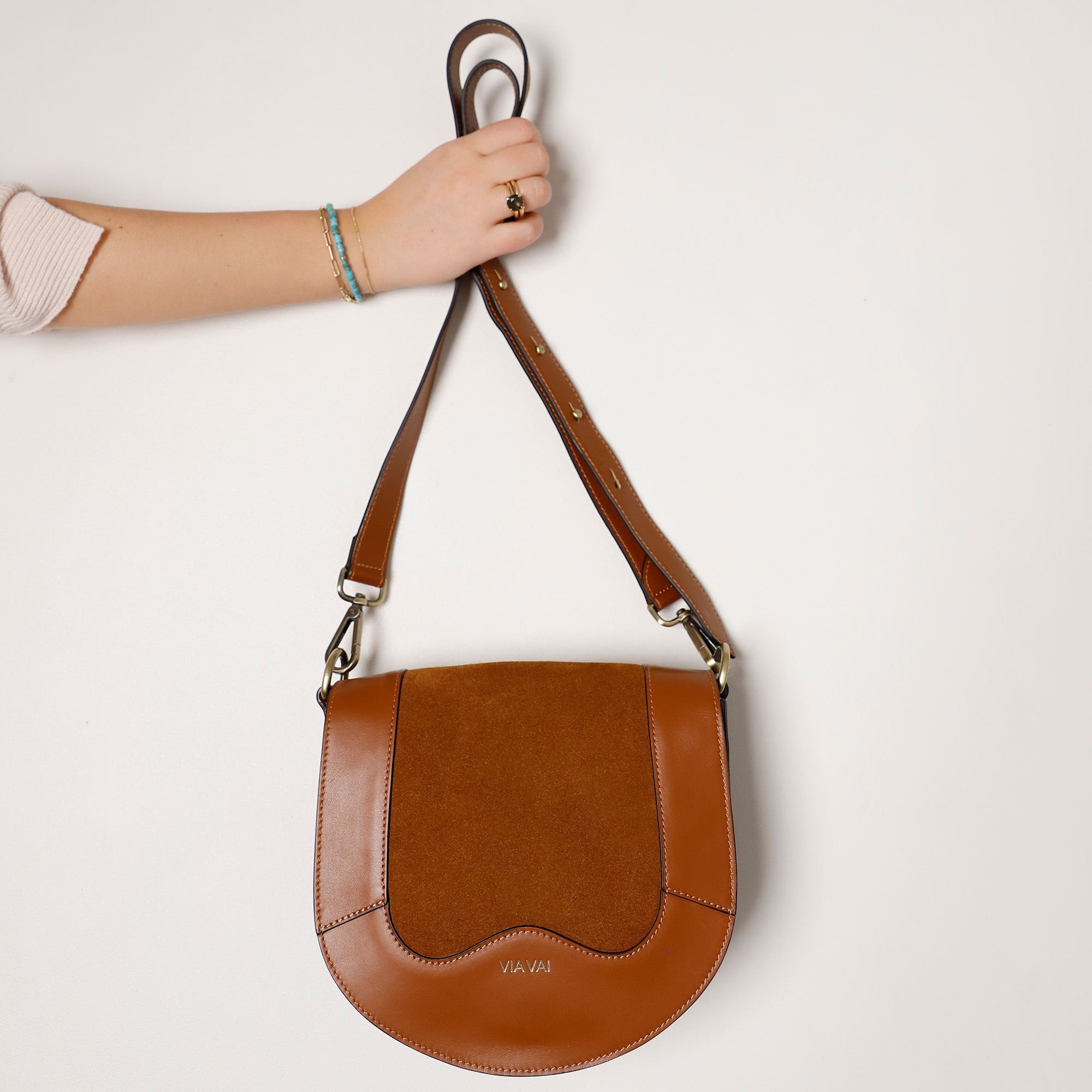 Mae Lizzy VIA VAI cognac crossbody tas VIA VAI